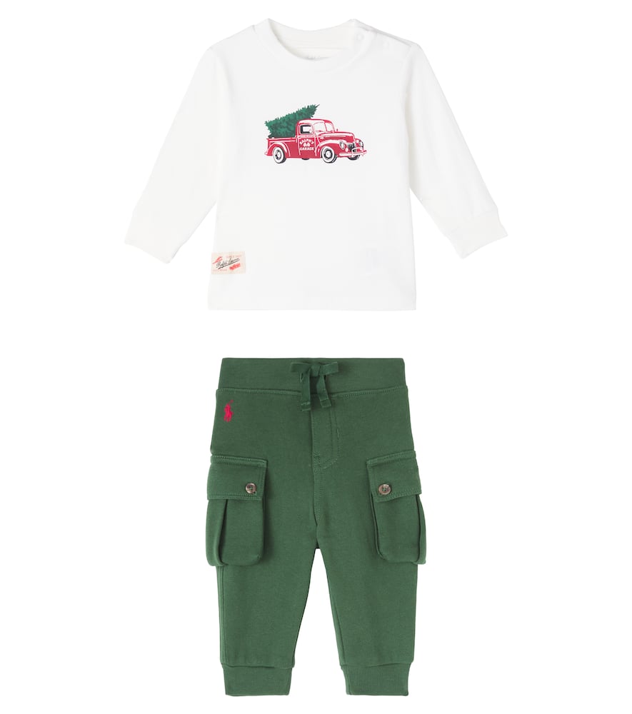 Polo Ralph Lauren Baby Set Of Cotton T-shirt And Sweatpants In Multi