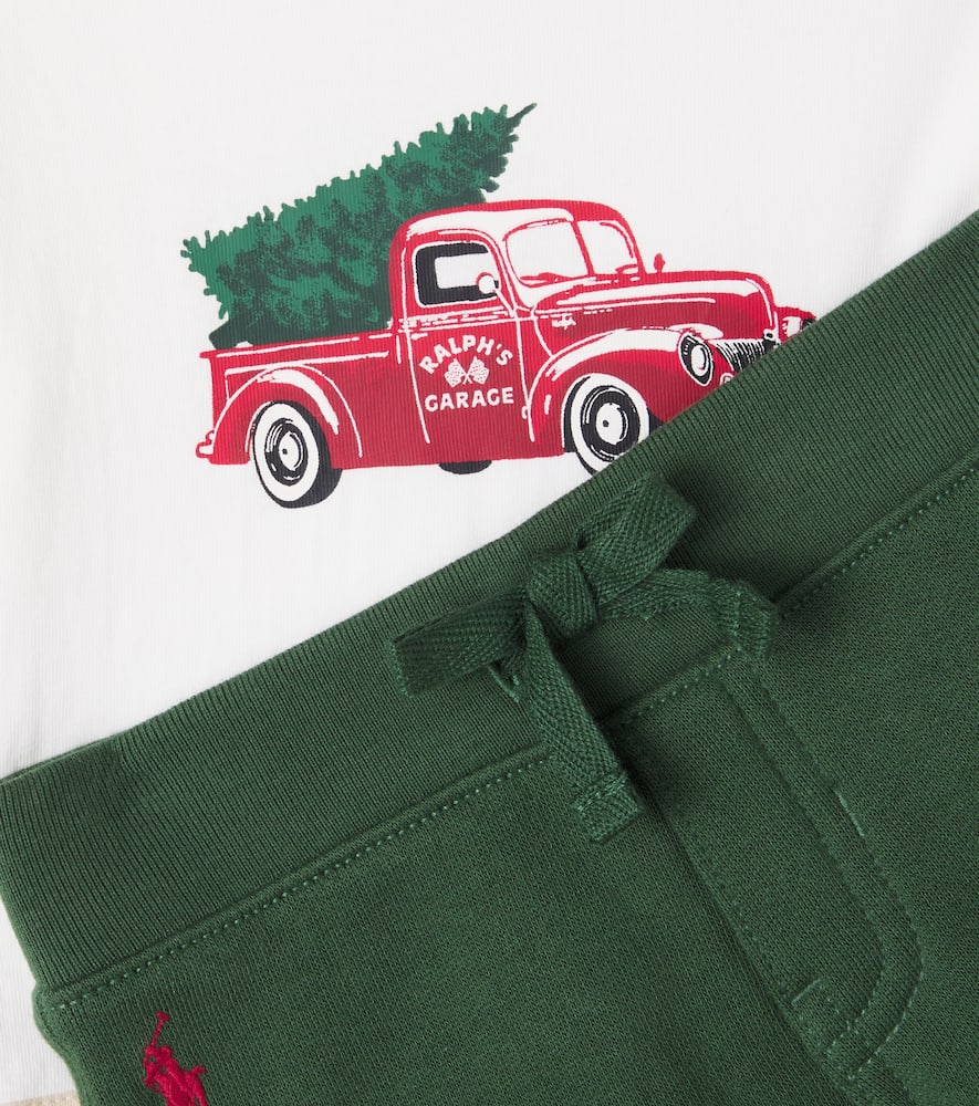 Polo Ralph Lauren Baby Set Of Cotton T-shirt And Sweatpants In Multi