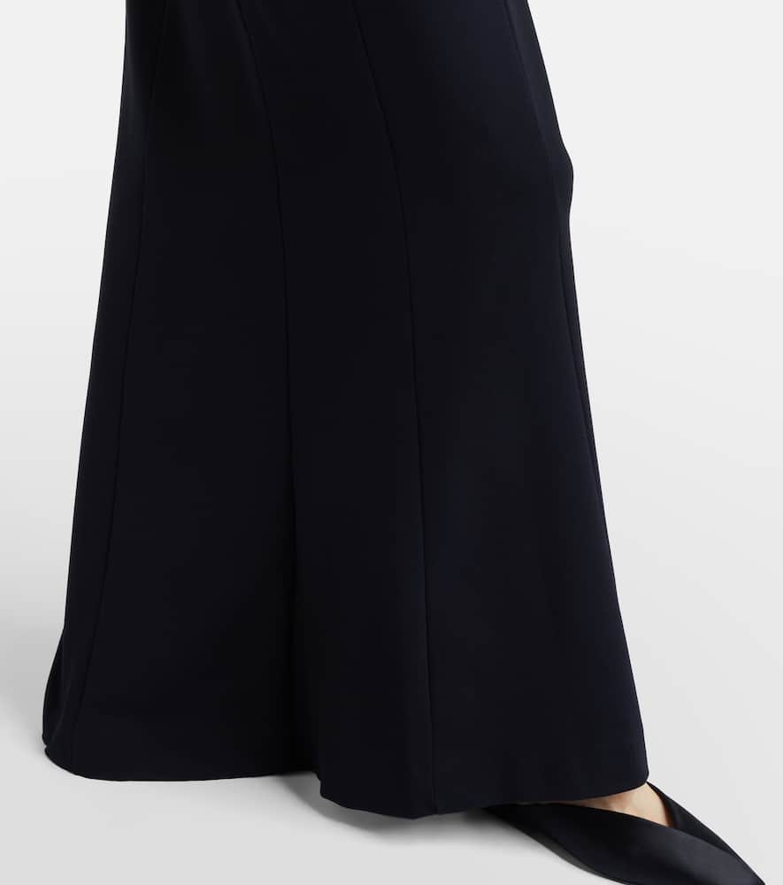 Dorothee Schumacher Jersey Midi Dress With Satin Cuffs In Black