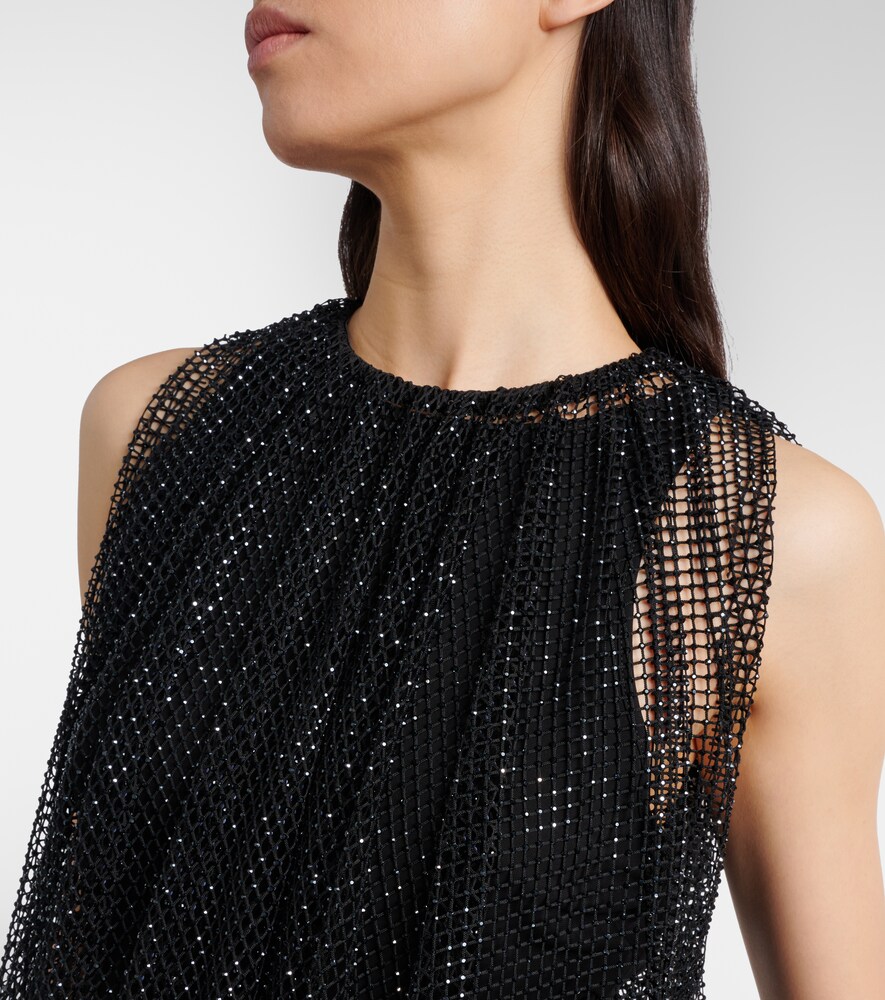  Sportmax Sportmax Embellished Mesh And Jersey Top 