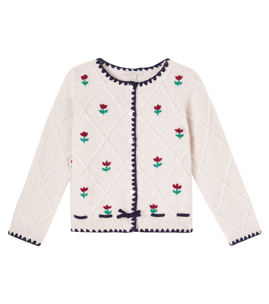 Konges Slojd Konges Sløjd Iska Embroidered Wool Cardigan In White