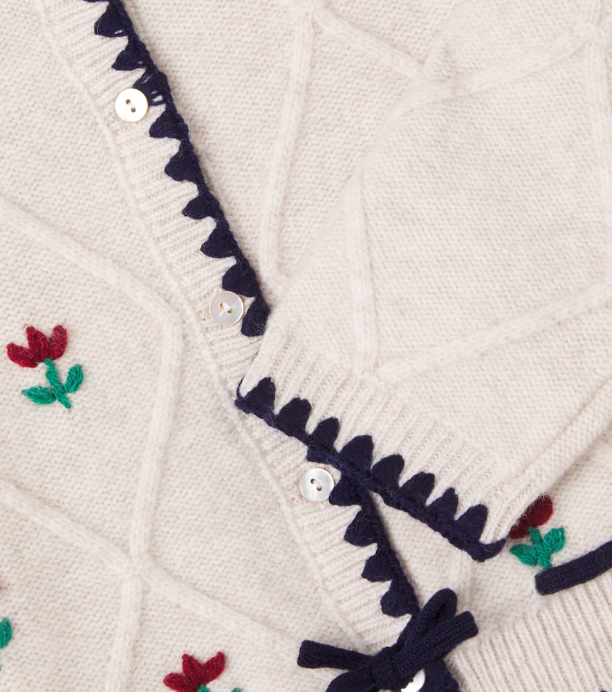 Konges Slojd Konges Sløjd Iska Embroidered Wool Cardigan In White