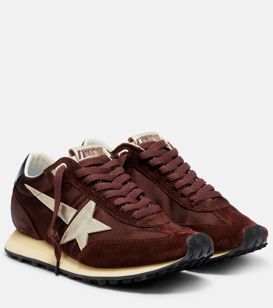 Golden Goose Women's Brown Marathon Satin And Suede Sneakers UK Size 7 - Mytheresa