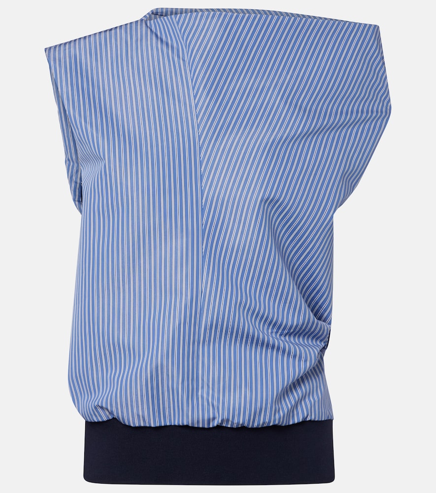 Sacai Striped cotton-blend top