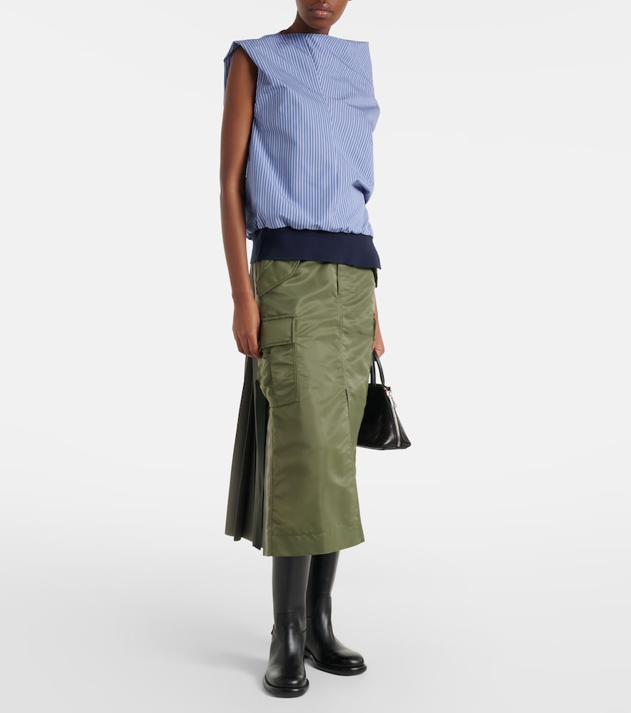  Sacai Sacai Striped Cotton-blend Top 
