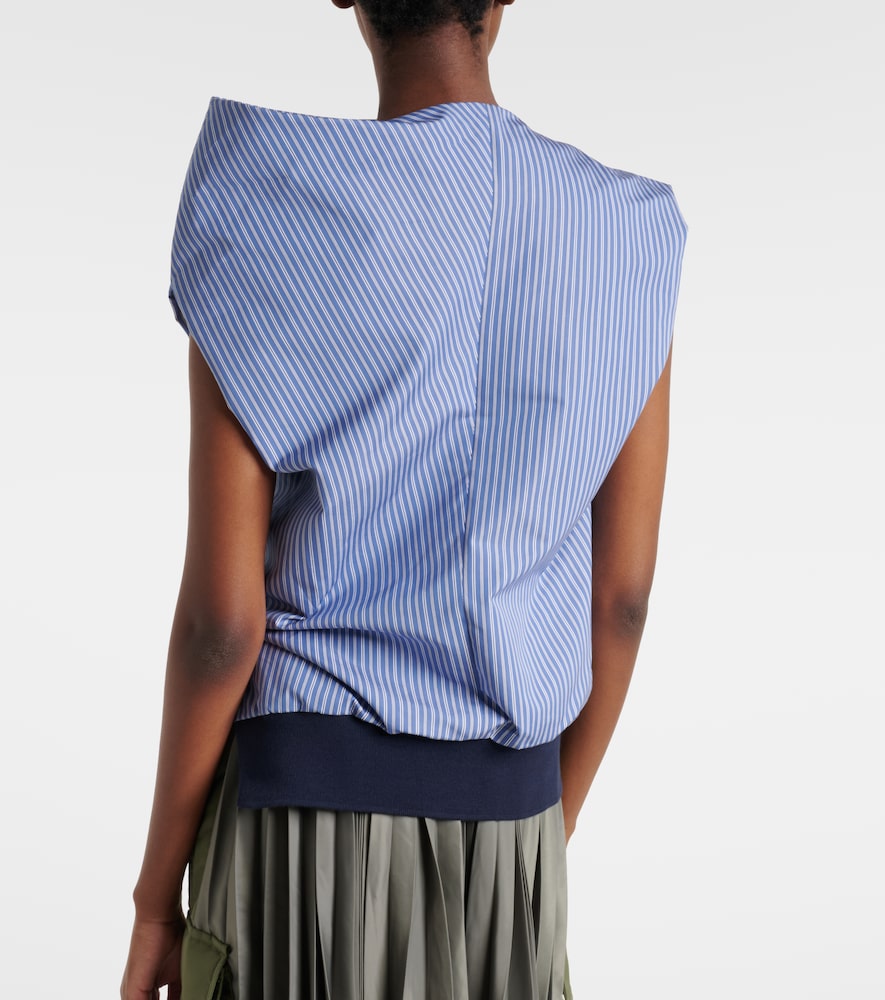  Sacai Sacai Striped Cotton-blend Top 