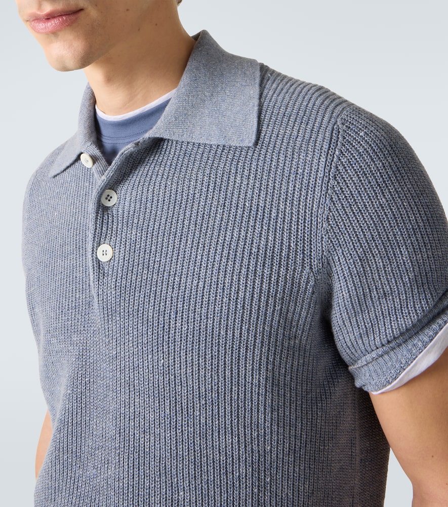  Brunello Cucinelli Brunello Cucinelli Polohemd Aus Leinen Und Baumwolle 
