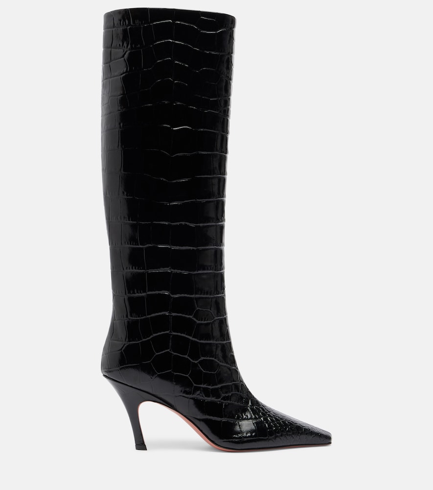  Amina Muaddi Amina Muaddi Stiefel Mona Aus Leder 