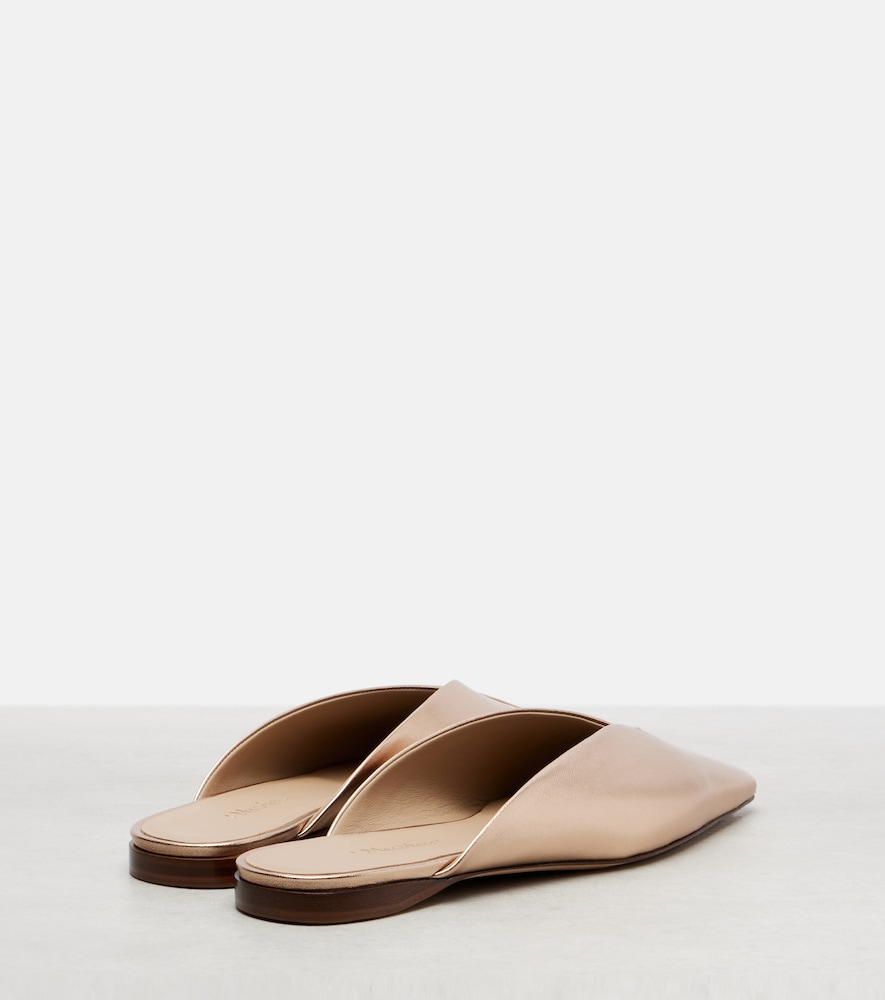  Max Mara Max Mara Metallic Leather Mules 