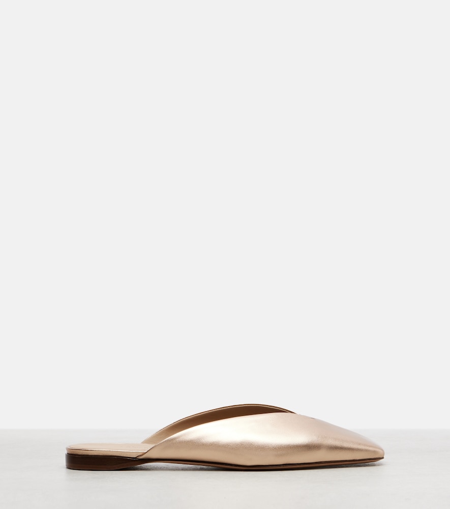  Max Mara Max Mara Metallic Leather Mules 