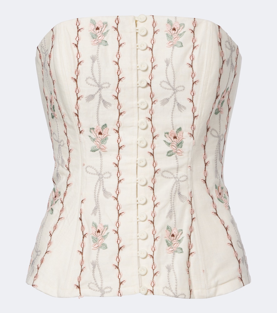 Agua by Agua Bendita Abelia floral embroidered linen corset | Thumbnail 6 Agua by Agua Bendita Abelia floral embroidered linen corset | Thumbnail 6