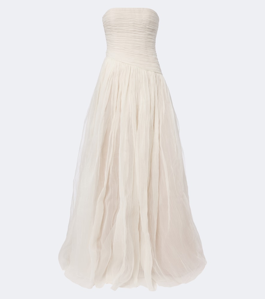 Danielle Frankel Bridal Mila Silk Organza Bustier Gown In Neutral