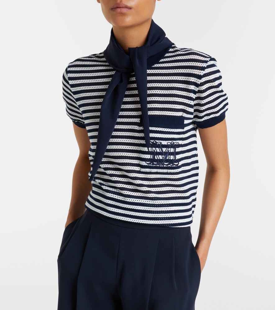 Max Mara Striped cotton-blend jersey T-shirt