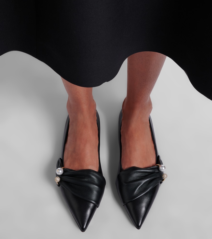 Jimmy Choo Rafi embellished leather ballet flats