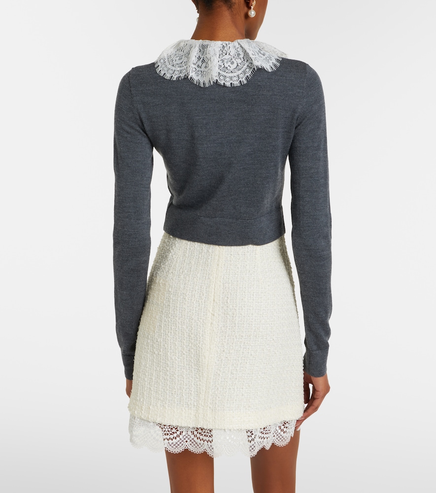  Self-portrait Self-portrait Cardigan Aus Wolle Mit Spitze 