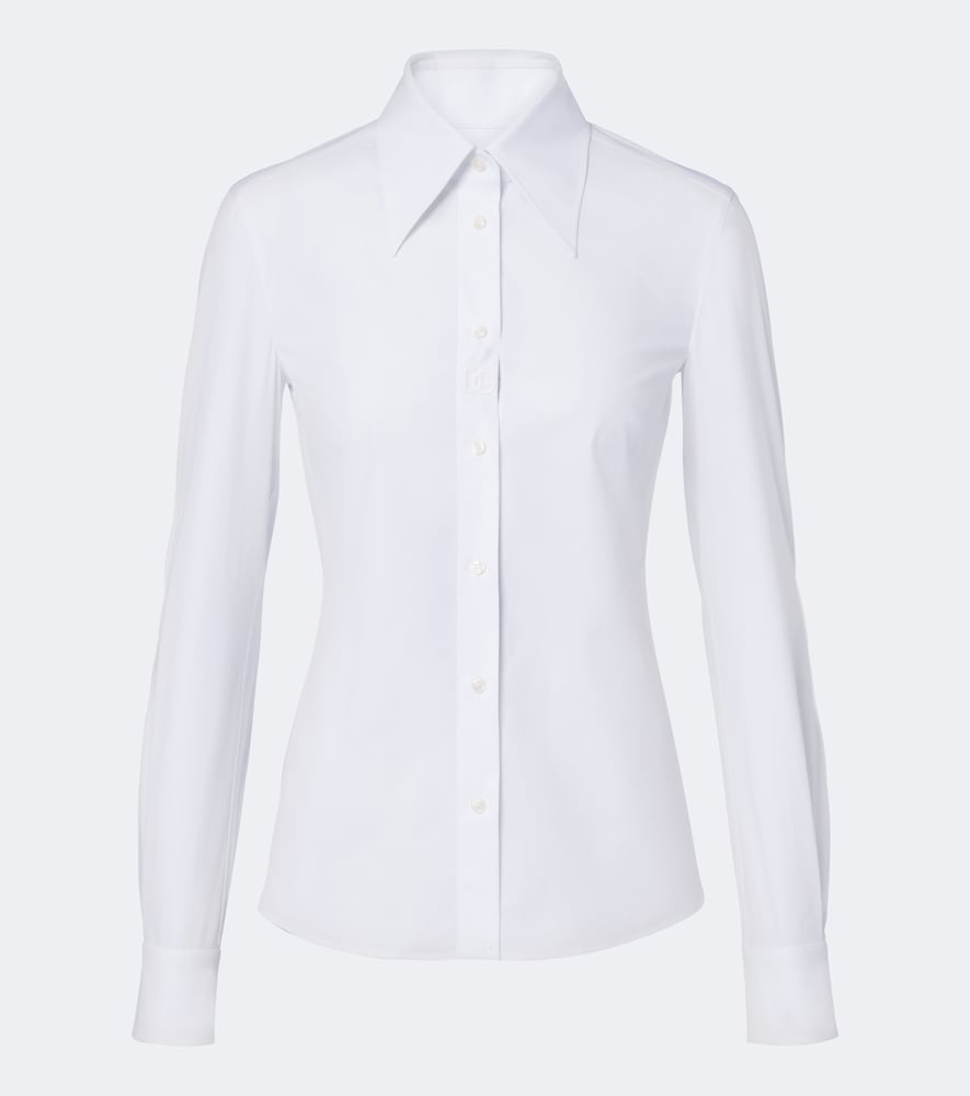 Dolce&Gabbana Women's White Cotton-Blend Poplin Shirt UK Size 18 - Mytheresa