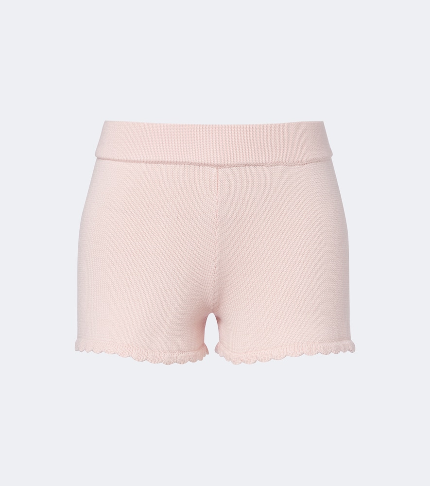 Posse Maisie Knitted Wool Shorts In Pink