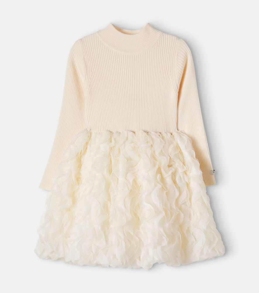 Donsje Vayen Ruffled Wool-blend Tulle Dress In White