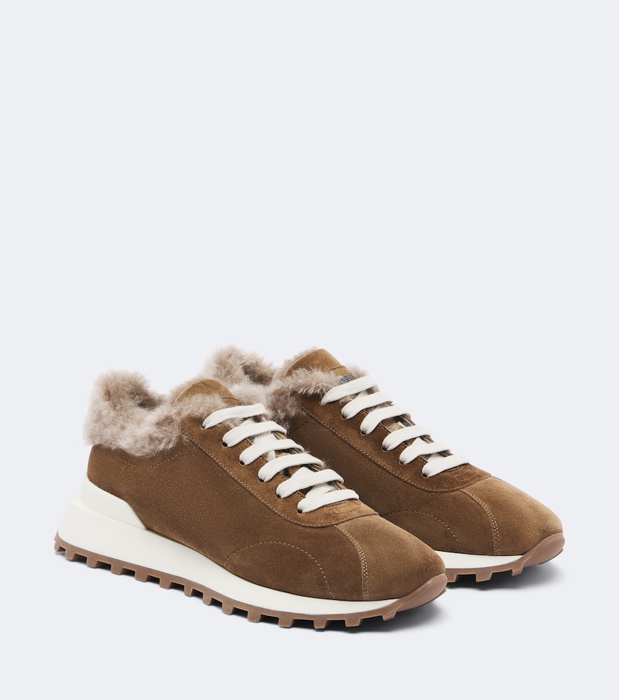 Sneakers Monili aus Veloursleder mit Shearling