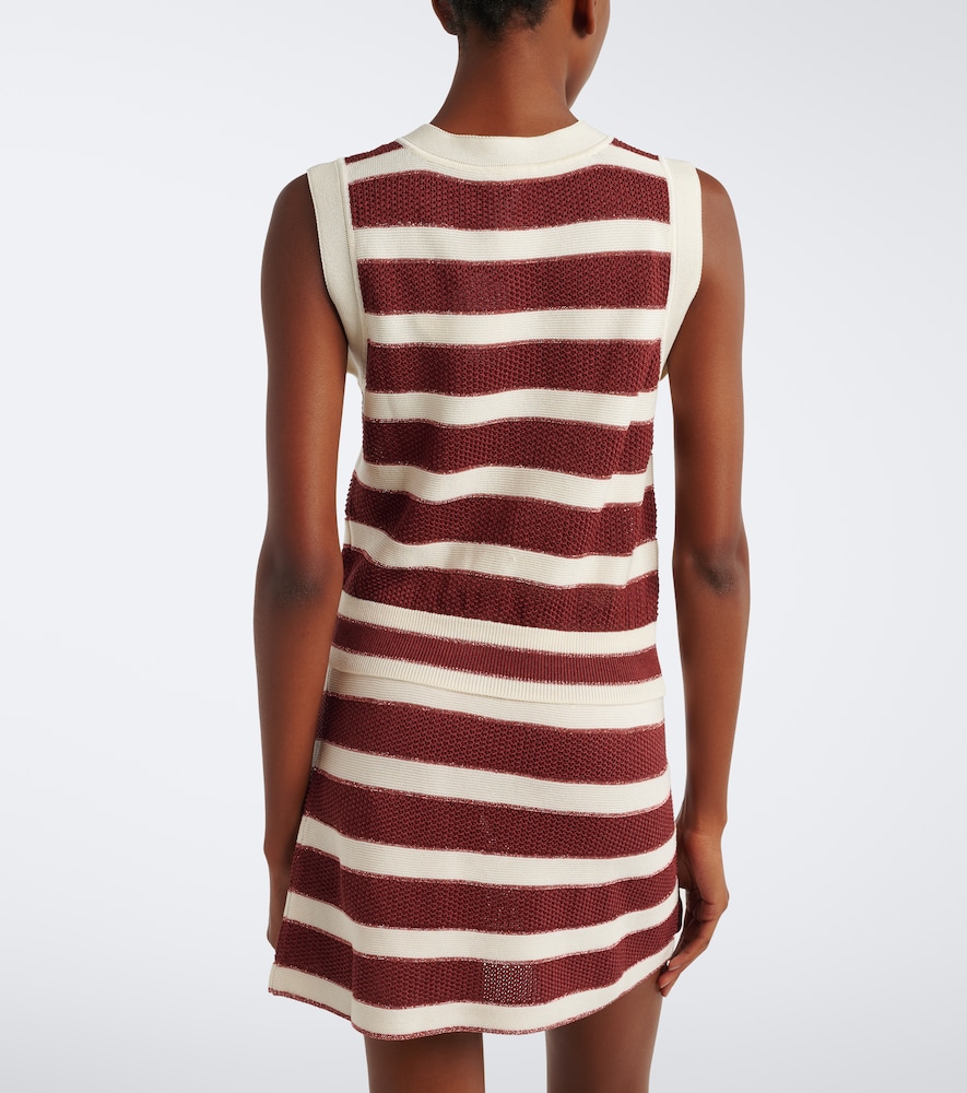 Divergent Striped Cotton-Blend Top