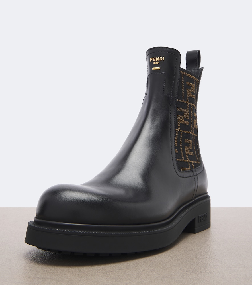 Fendi Commando Leather Chelsea Boots