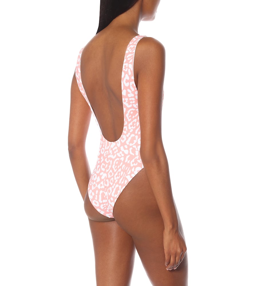 Shop Reina Olga Funky Leopard-print Swimsuit In Multicoloured