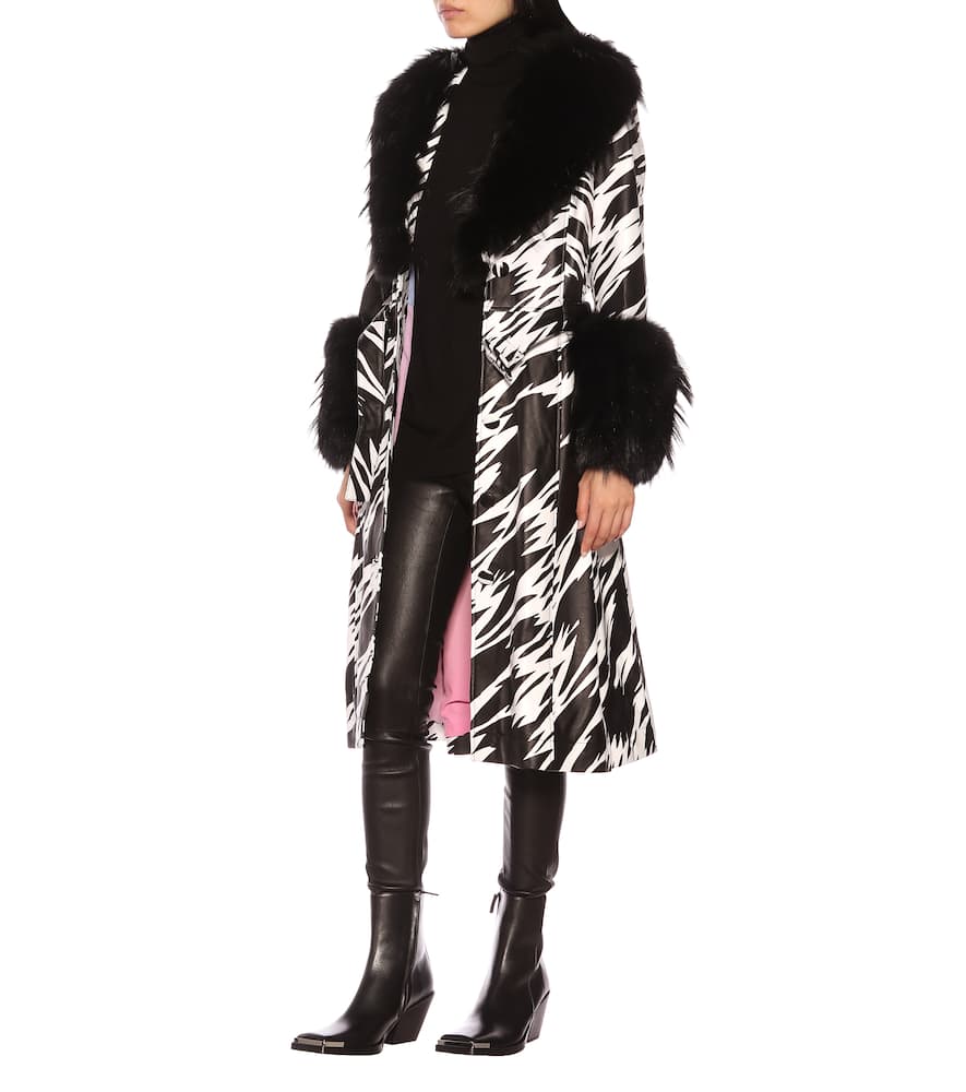 Foxy Fur Trimmed Leather Coat By Saks Potts Coshio Online Shop
