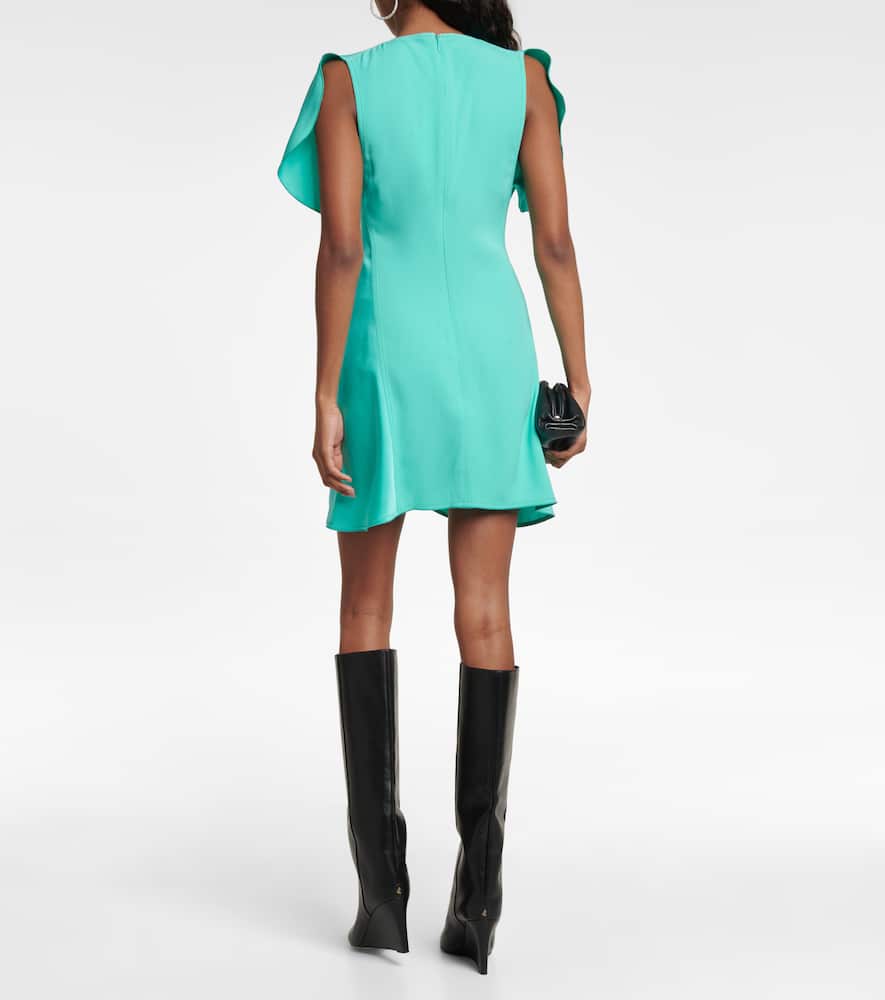 Victoria Beckham Asymmetric Minidress In Turquoise