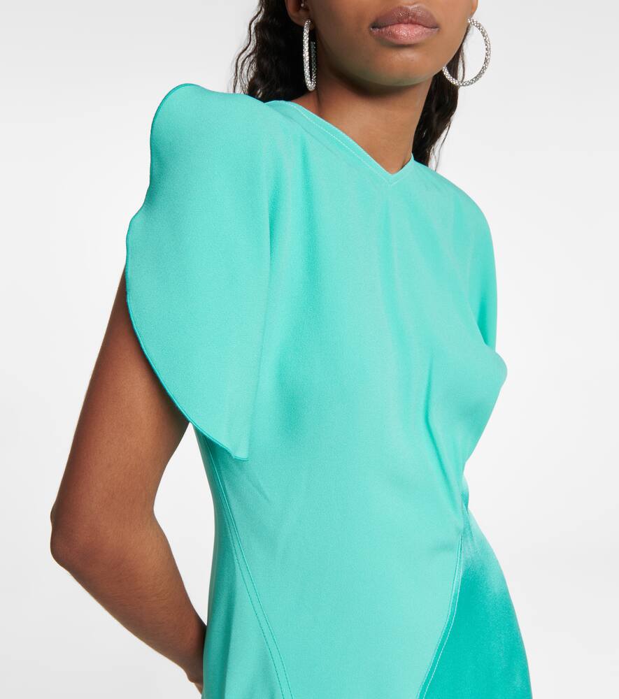 Victoria Beckham Asymmetric Minidress In Turquoise