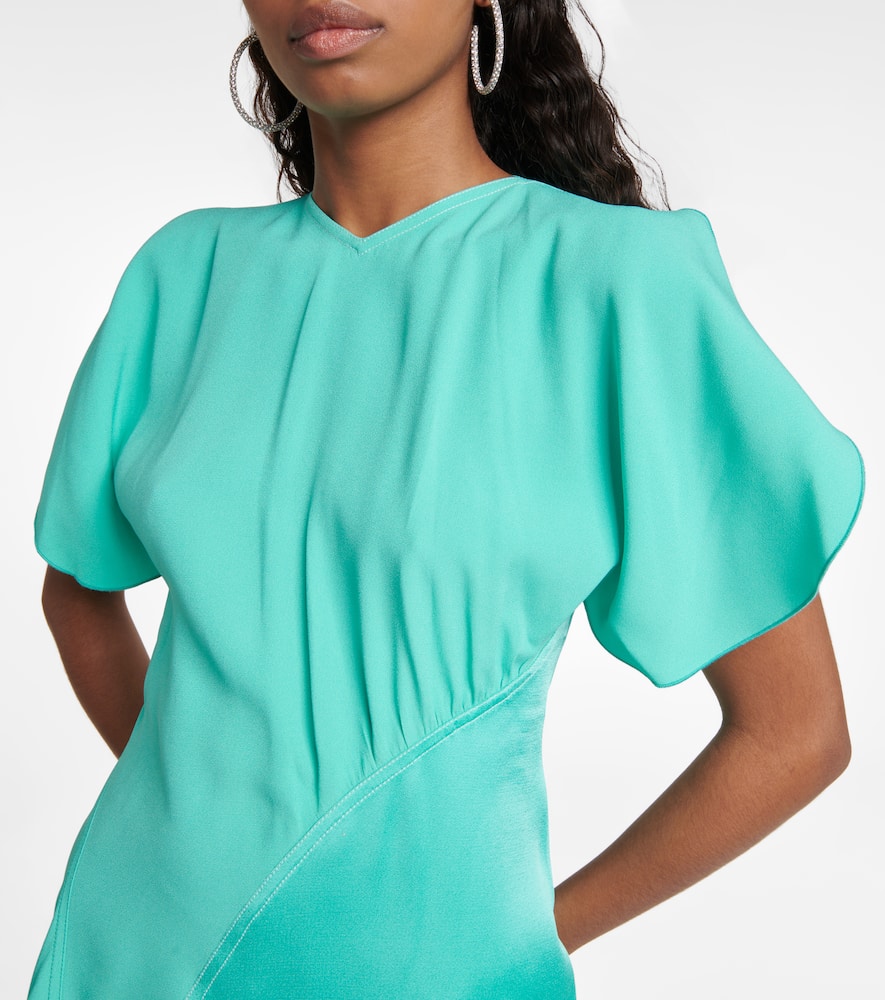 Victoria Beckham Asymmetric Minidress In Turquoise