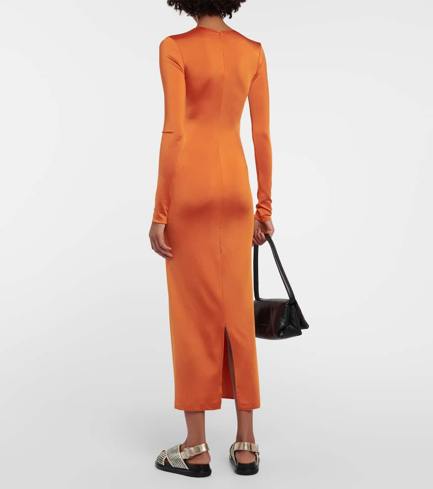 Shop Marni Jersey Midi Dress In Lobster