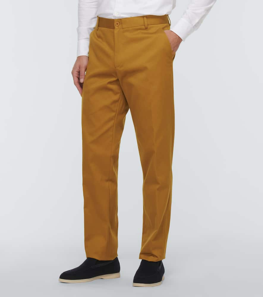 Shop Loro Piana Cotton Chino Pants In Desert Mist