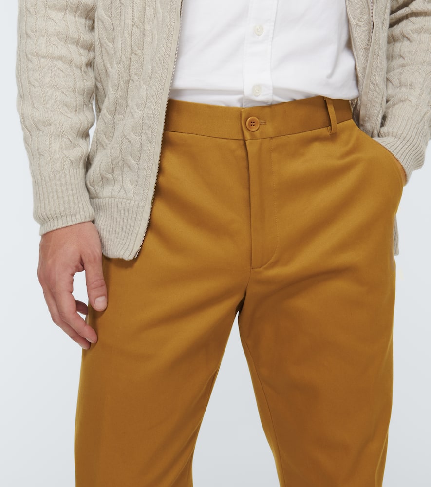 Shop Loro Piana Cotton Chino Pants In Desert Mist