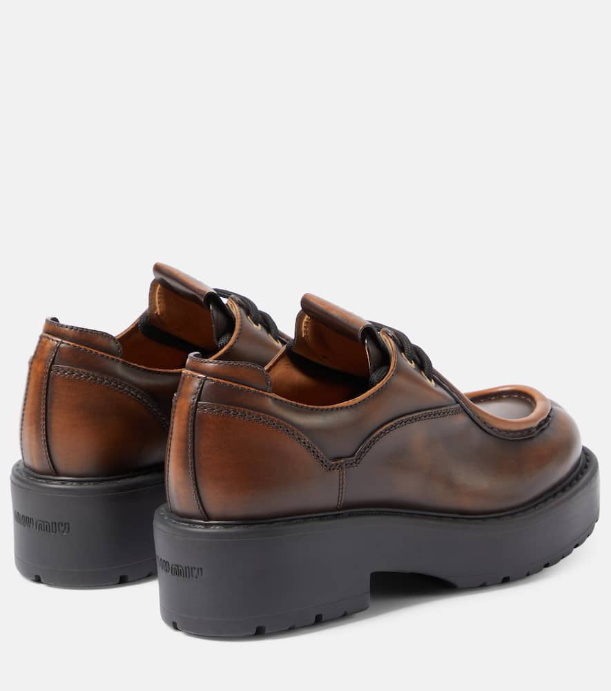 Miu Miu Boyfriend Lu Platform Derby In Brown