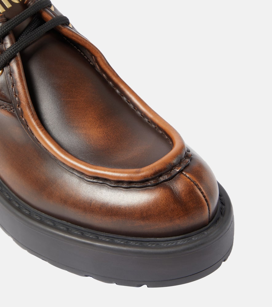 Miu Miu Boyfriend Lu Platform Derby In Brown