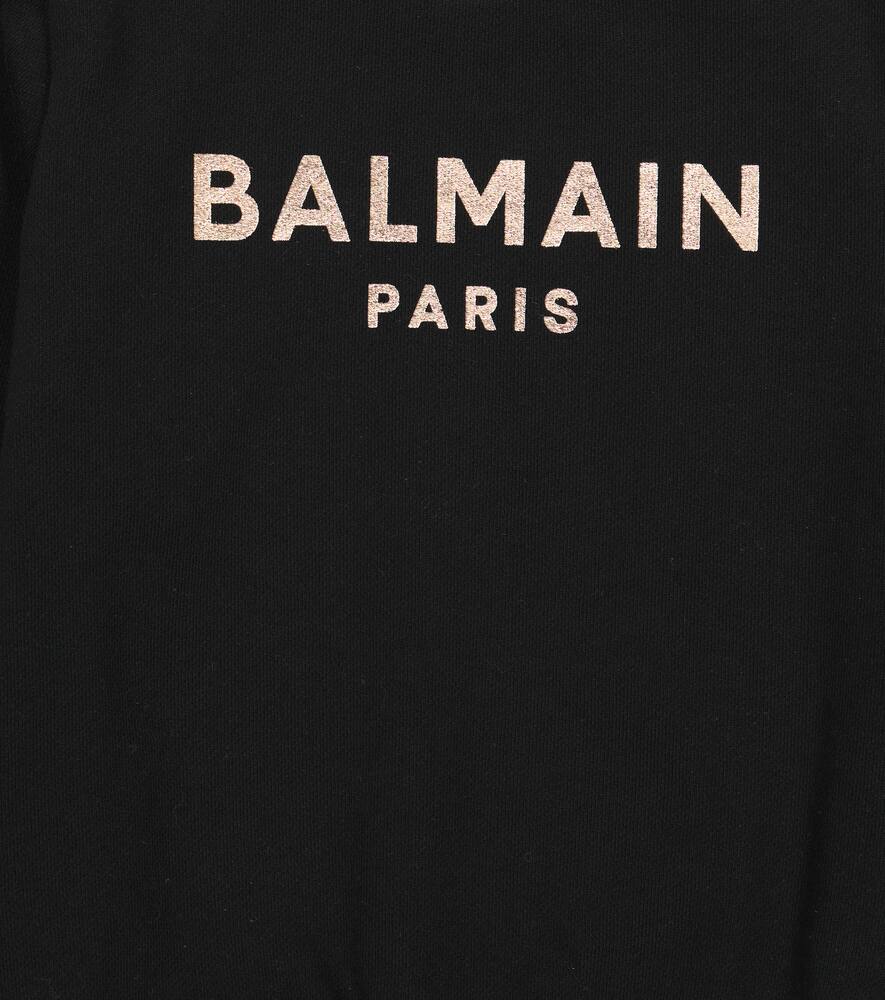 Balmain Logo Cotton Jersey Sweatshirt In Black