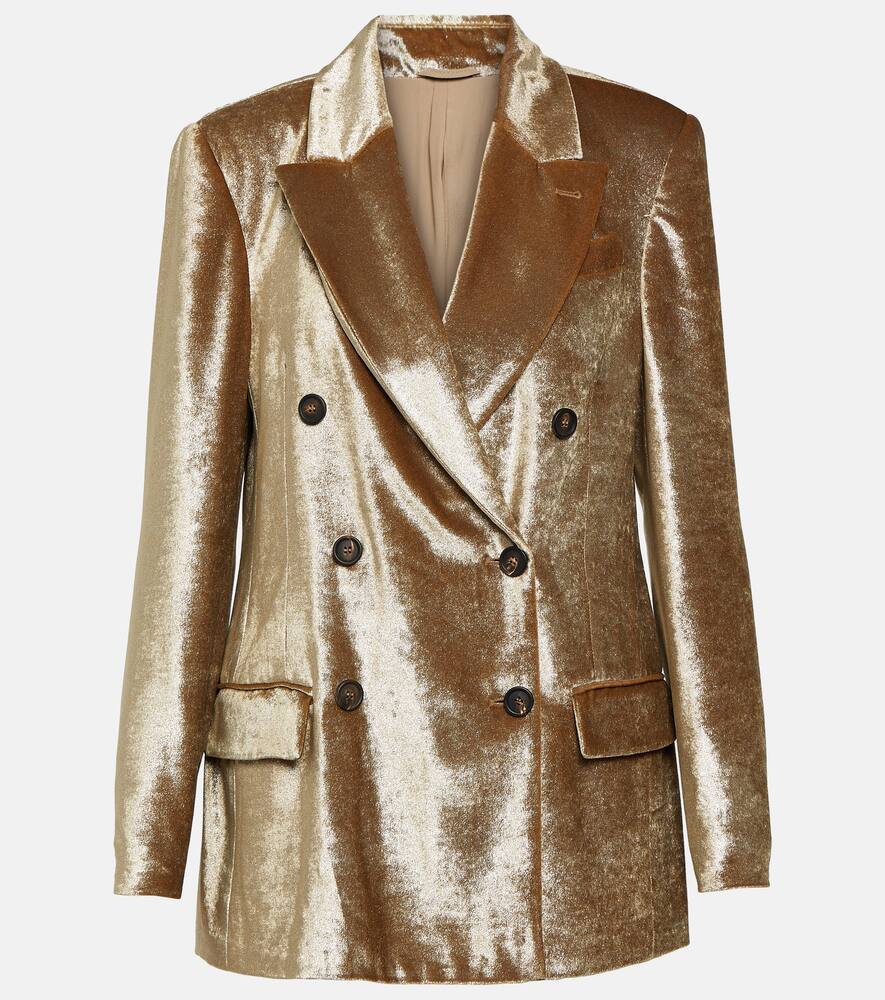 Brunello Cucinelli Double-breasted velvet blazer