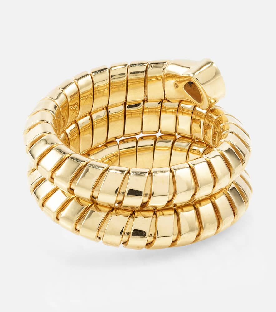 Marina B 18k Yellow Gold Trisola Diamond End Pave Coil Ring In Gold