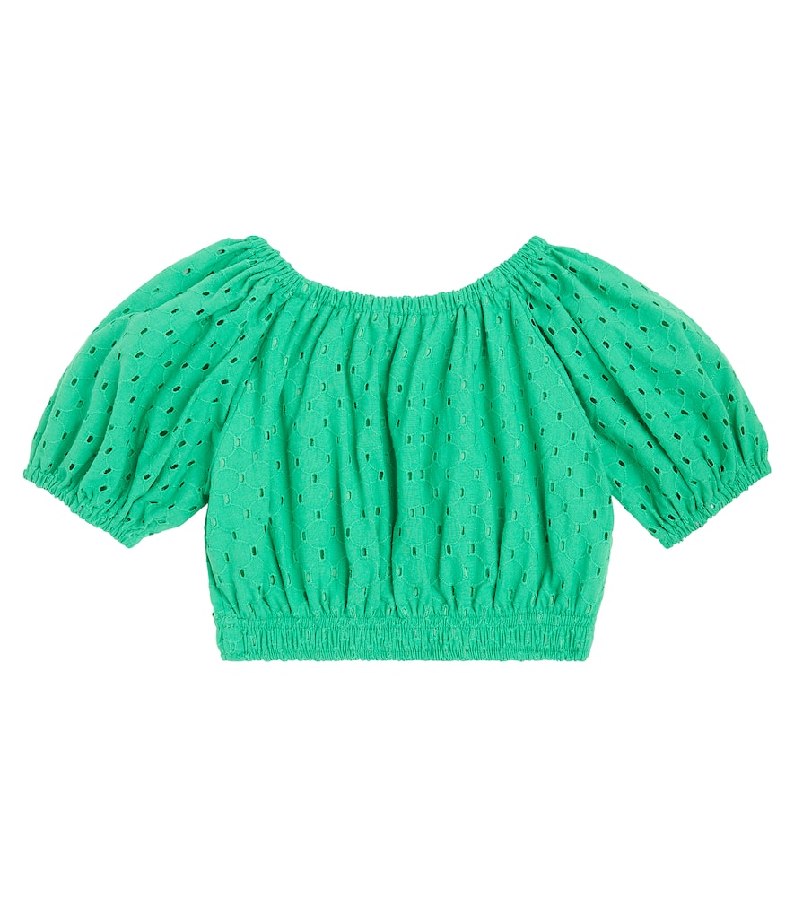 Shop Paade Mode Delta Cotton Crop Top In Green