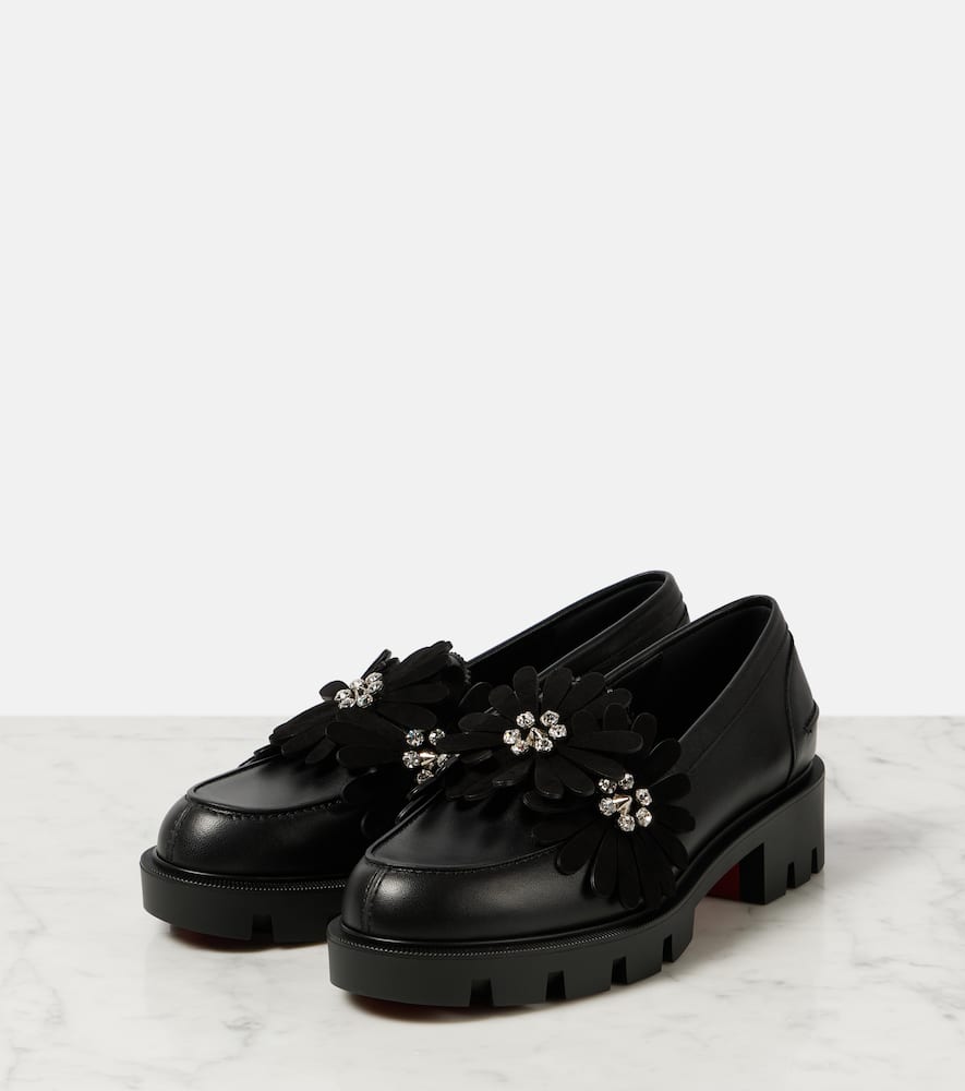 Christian Louboutin Verzierte Loafers Flora Moc Aus Leder In Schwarz