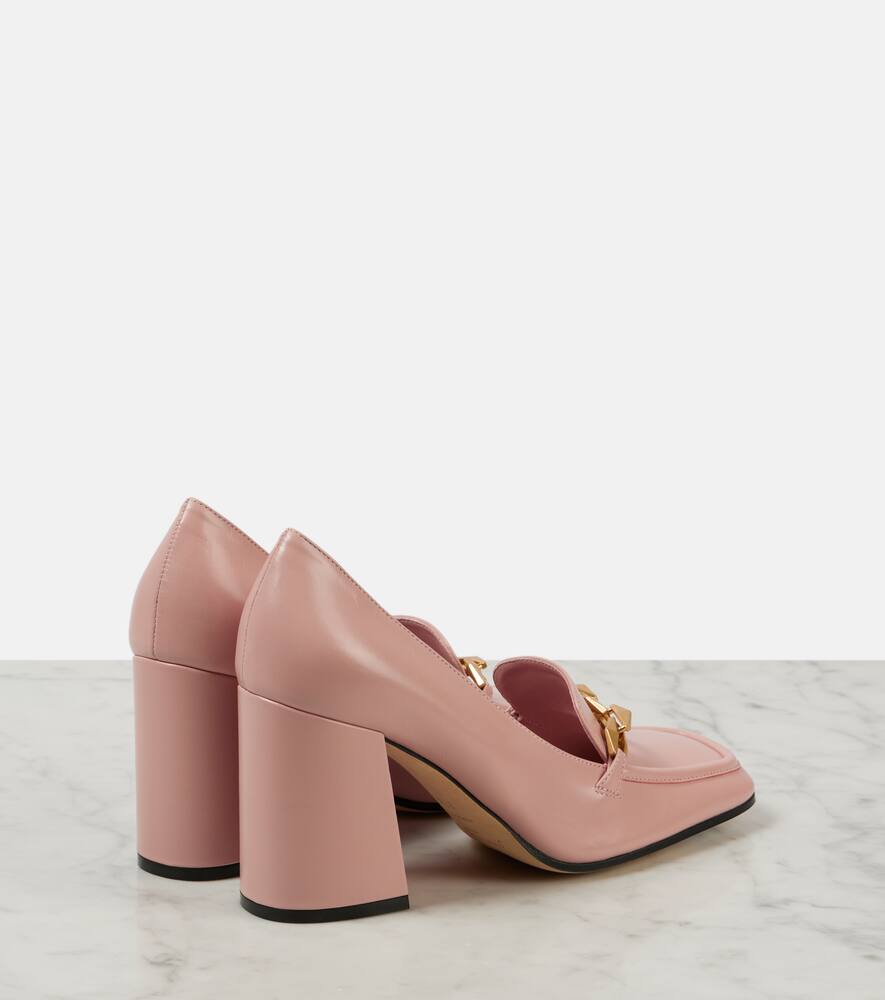 Jimmy Choo Diamond Tilda 85 Leather Loafer Pumps In Pink