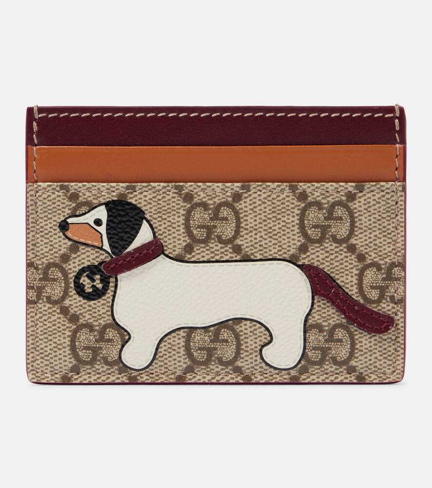 Gucci GG printed leather-trimmed card holder