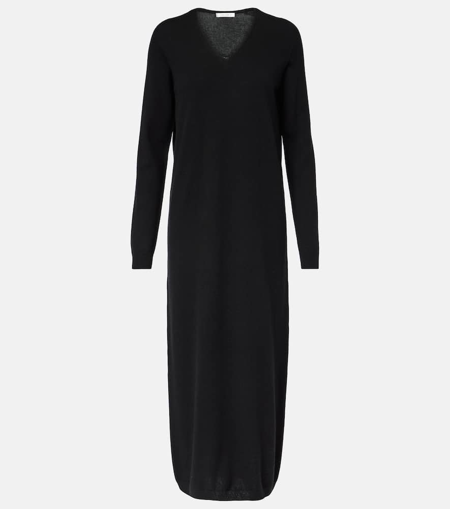 The Row Igam Cashmere Maxi Dress In Black