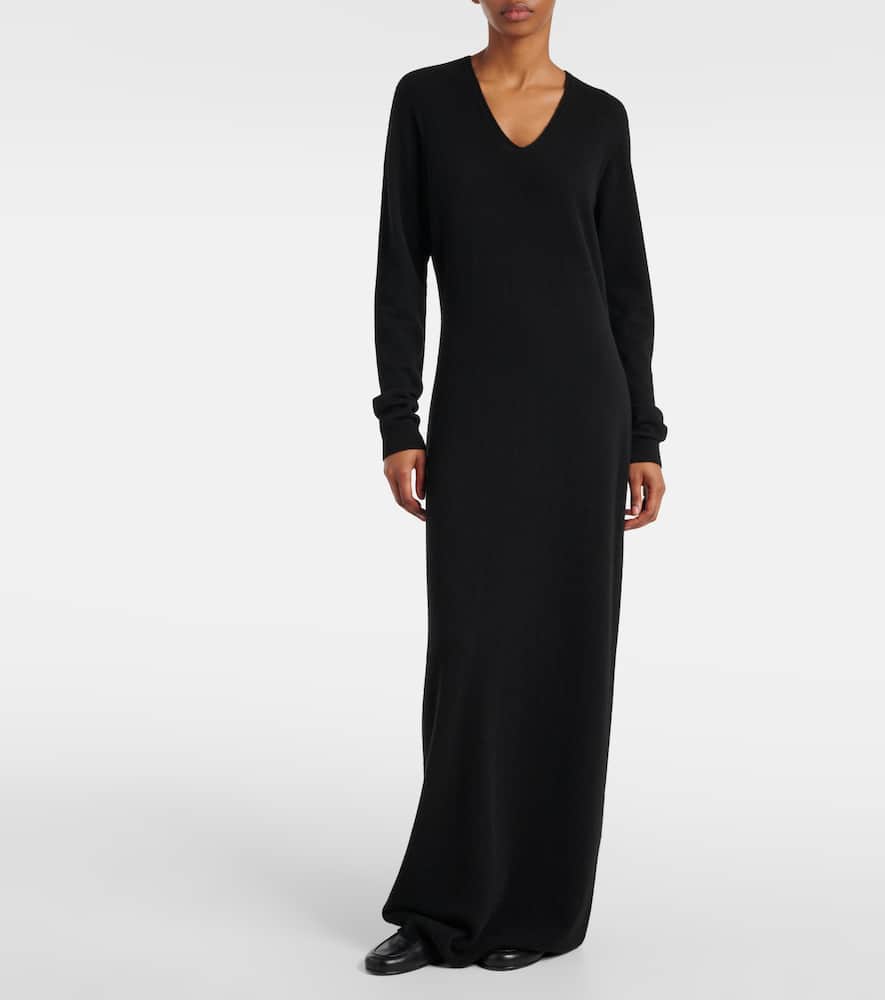The Row Igam Cashmere Maxi Dress In Black