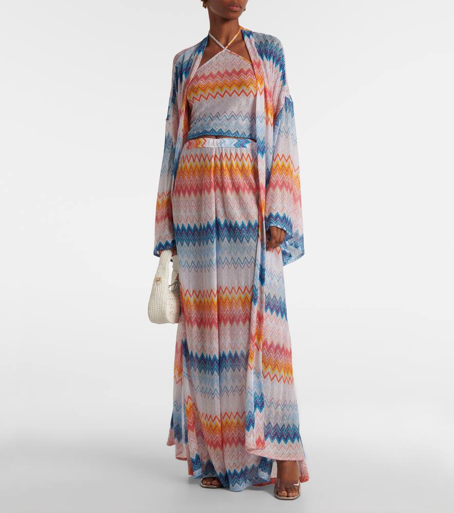 Missoni Zig Zag Lamé Beach Cover-up In Multicoloured