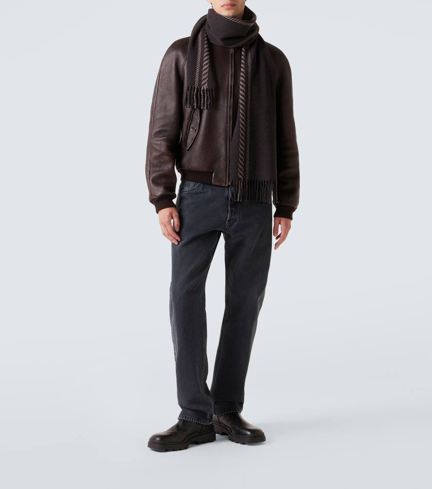 Prada Logo wool and cashmere scarf