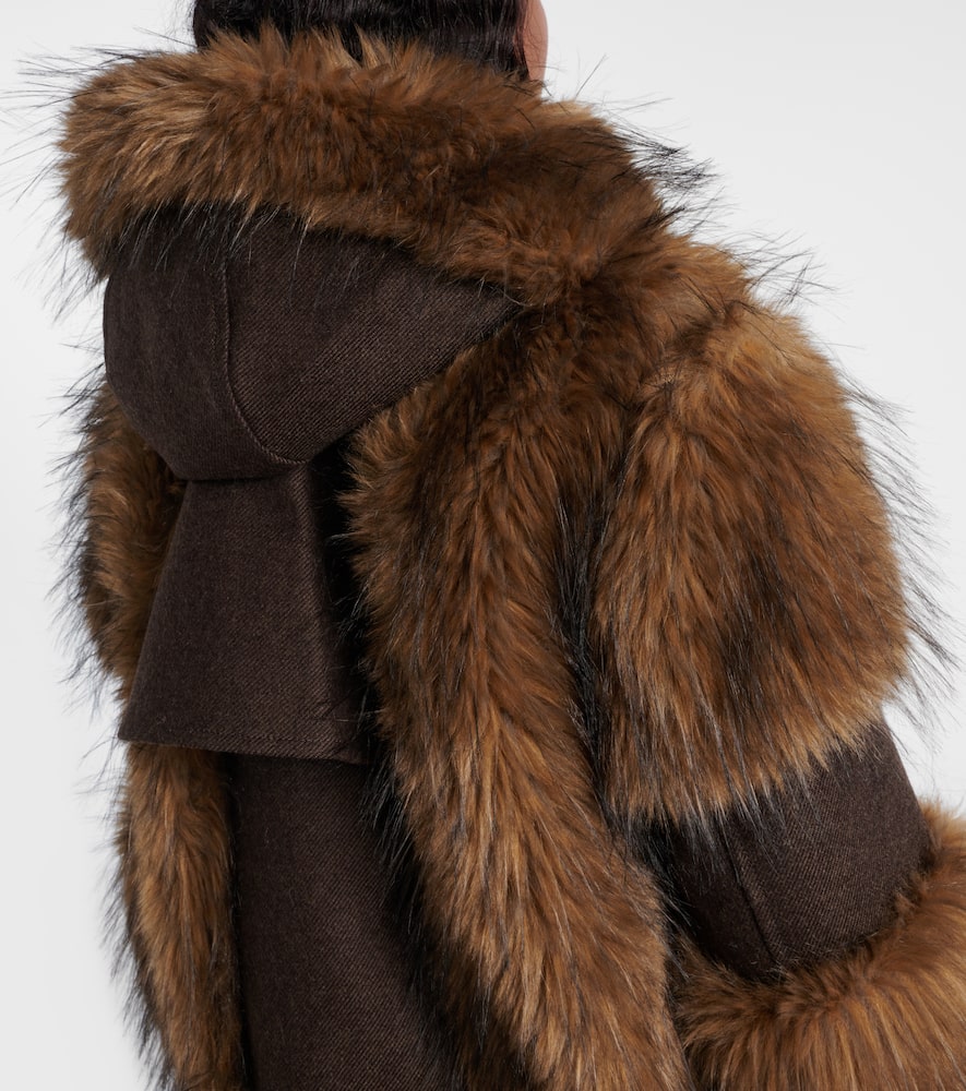 Sacai Wool Blouson In Brown