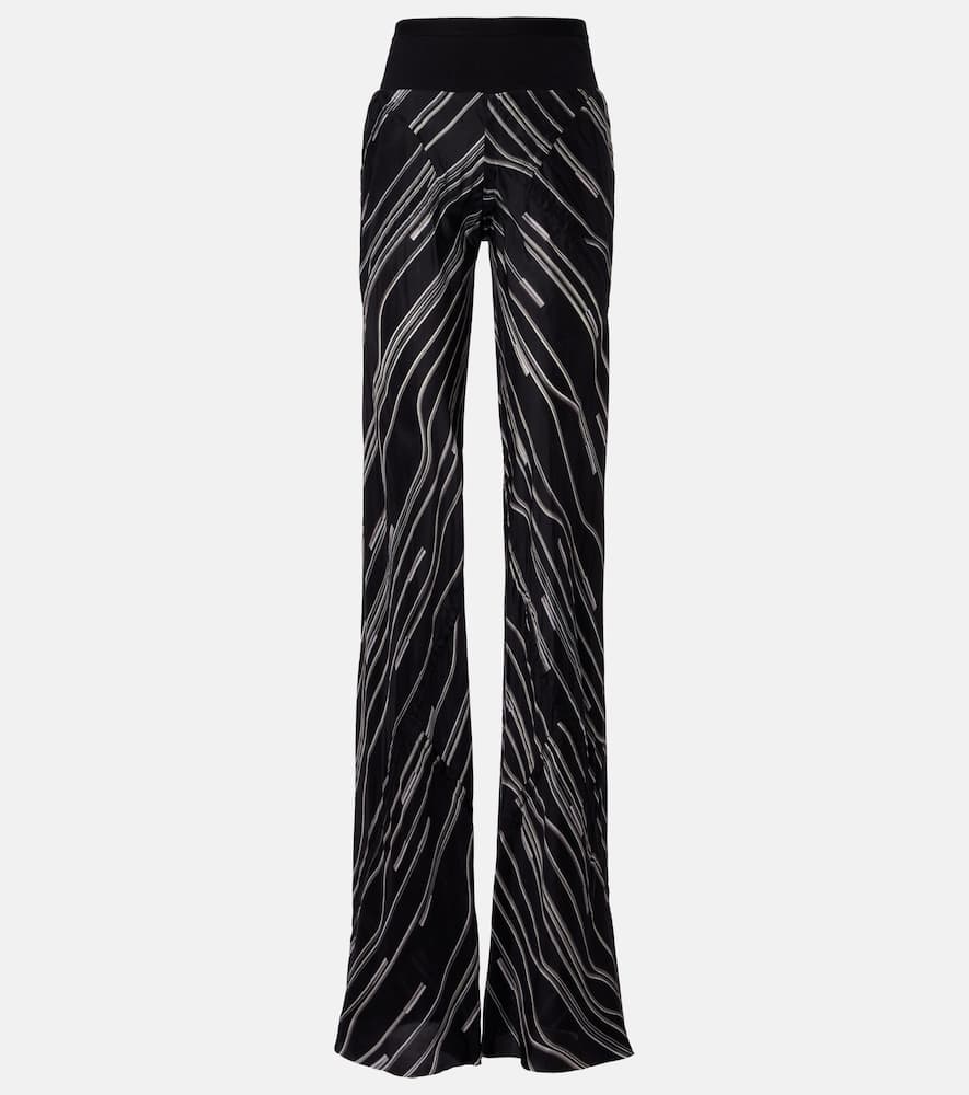 Bias cady crêpe wide-leg pants