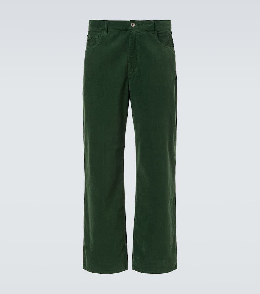 Auralee Cotton Corduroy Wide-leg Pants In Green