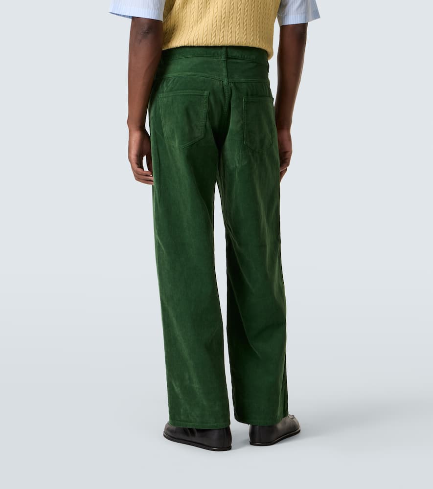 Auralee Cotton Corduroy Wide-leg Pants In Green